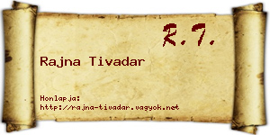Rajna Tivadar névjegykártya